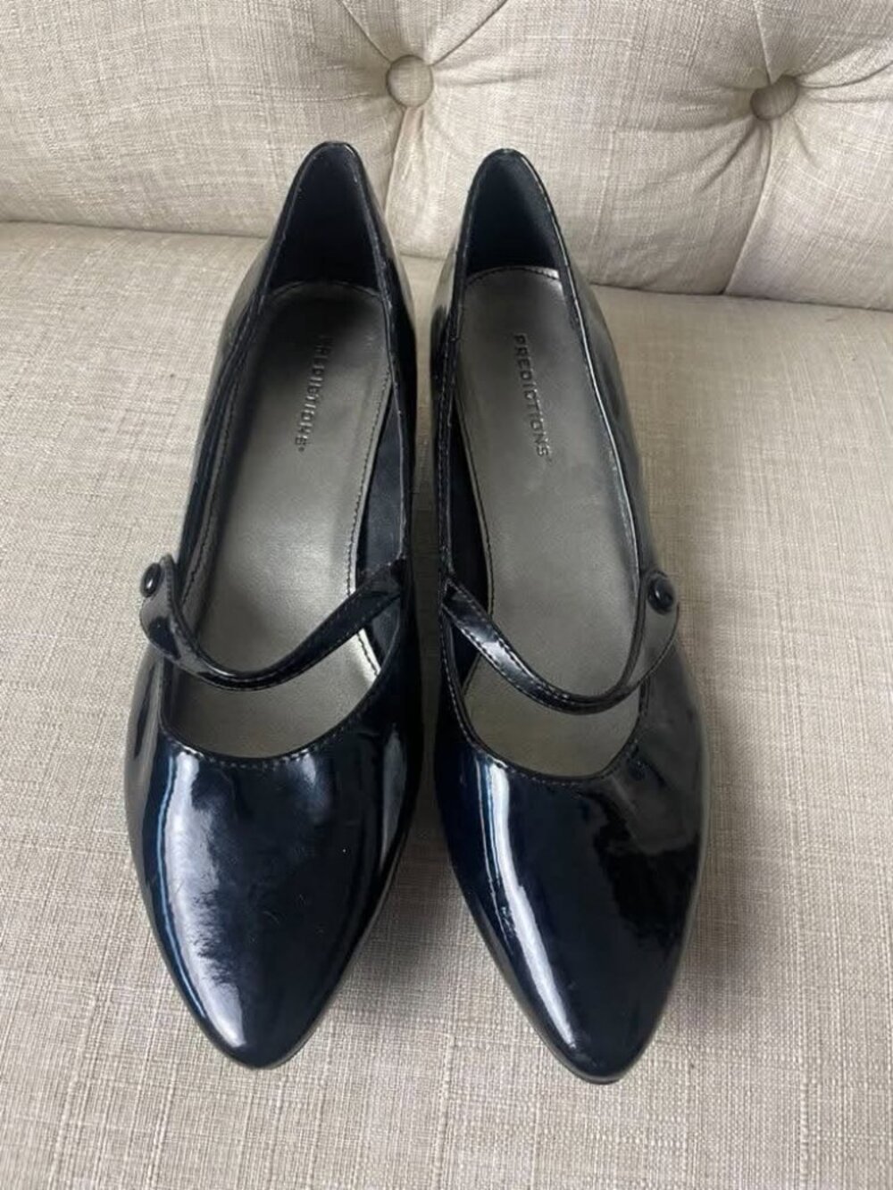 EUC Prediction's Black Patent Faux Leather Mary Janes with Kitten Heels size 7